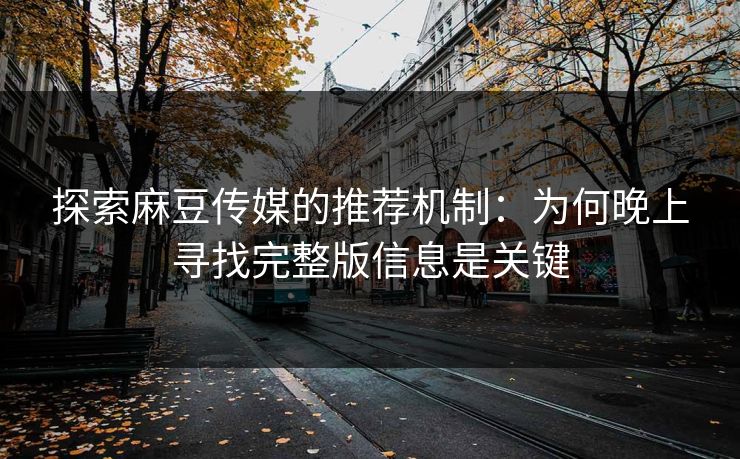 探索麻豆传媒的推荐机制:为何晚上寻找完整版信息是关键