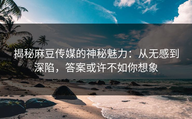 揭秘麻豆传媒的神秘魅力:从无感到深陷,答案或许不如你想象 揭秘麻豆传媒的神秘魅力:从无感到深陷,答案或许不如你想象